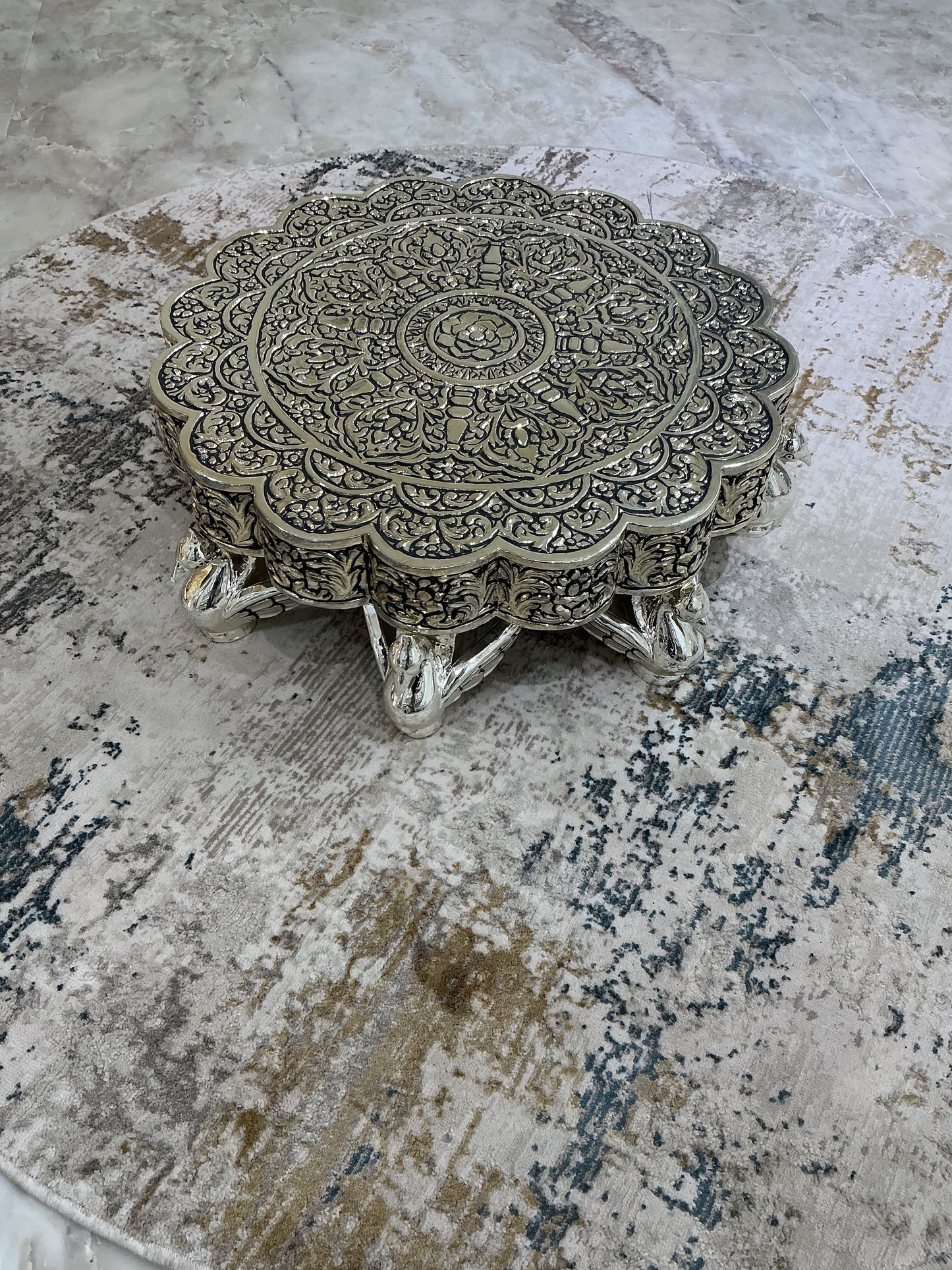 Chowki Oval Peacock