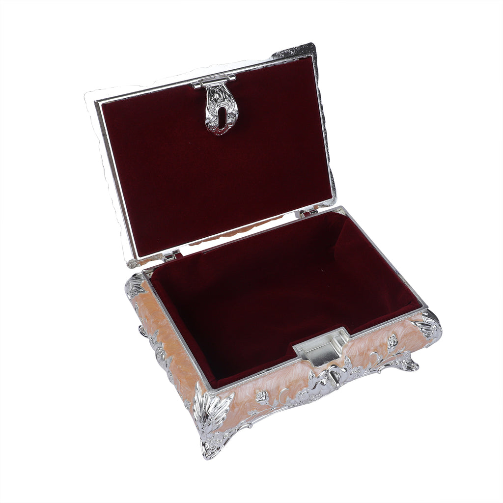 Peacock enamel box - Peach