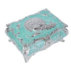 Peacock enamel box -  sky blue