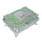 Peacock enamel box - sea green