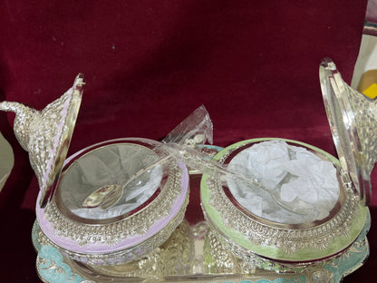 2 Peacock Candy box with Tray