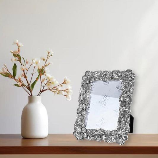 Hibiscus Silver Photo Frame