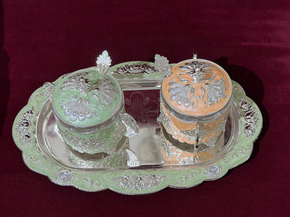 2 Lid Boxes with Tray