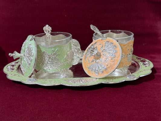 2 Lid Boxes with Tray
