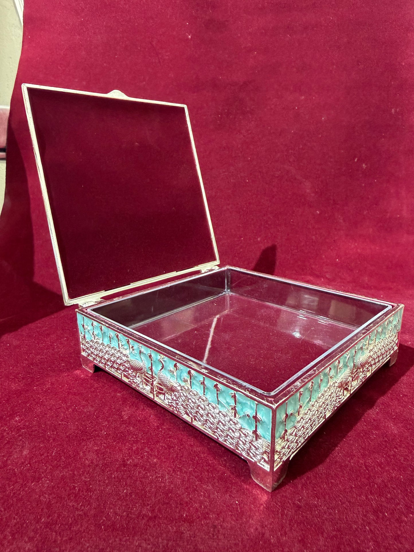 Blue Peacock Jewellery Box