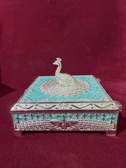 Blue Peacock Jewellery Box