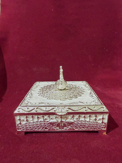White Peacock Jewellery Box