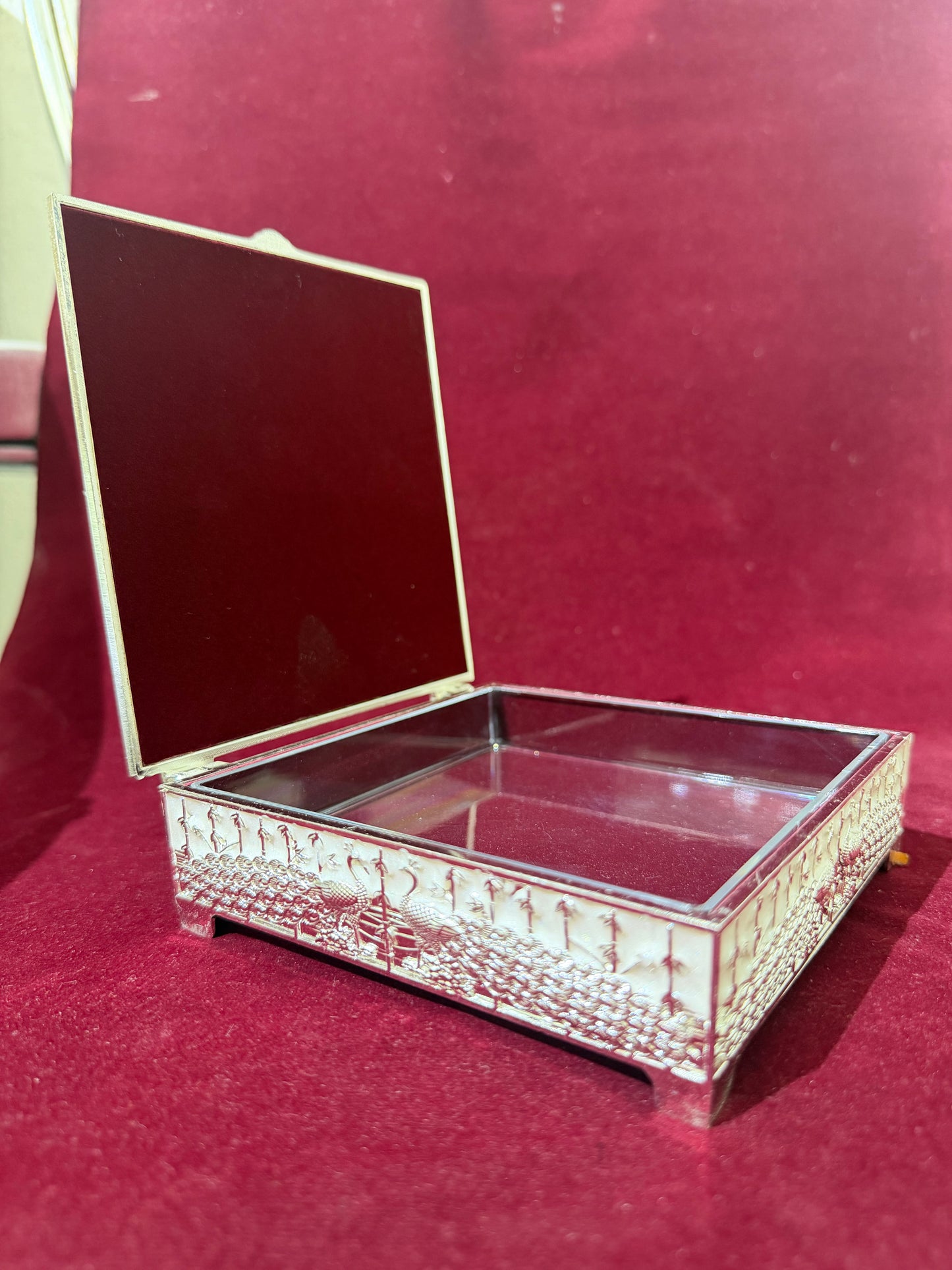 White Peacock Jewellery Box