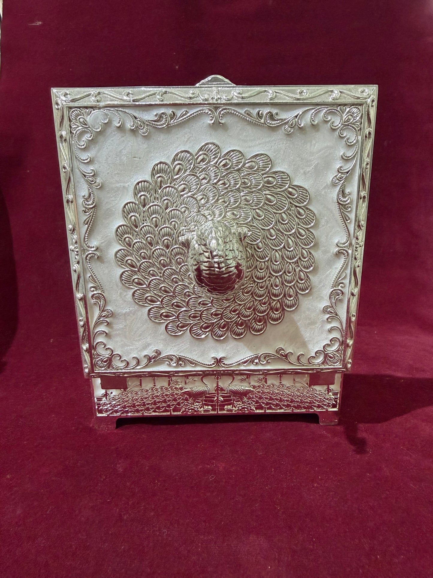 White Peacock Jewellery Box