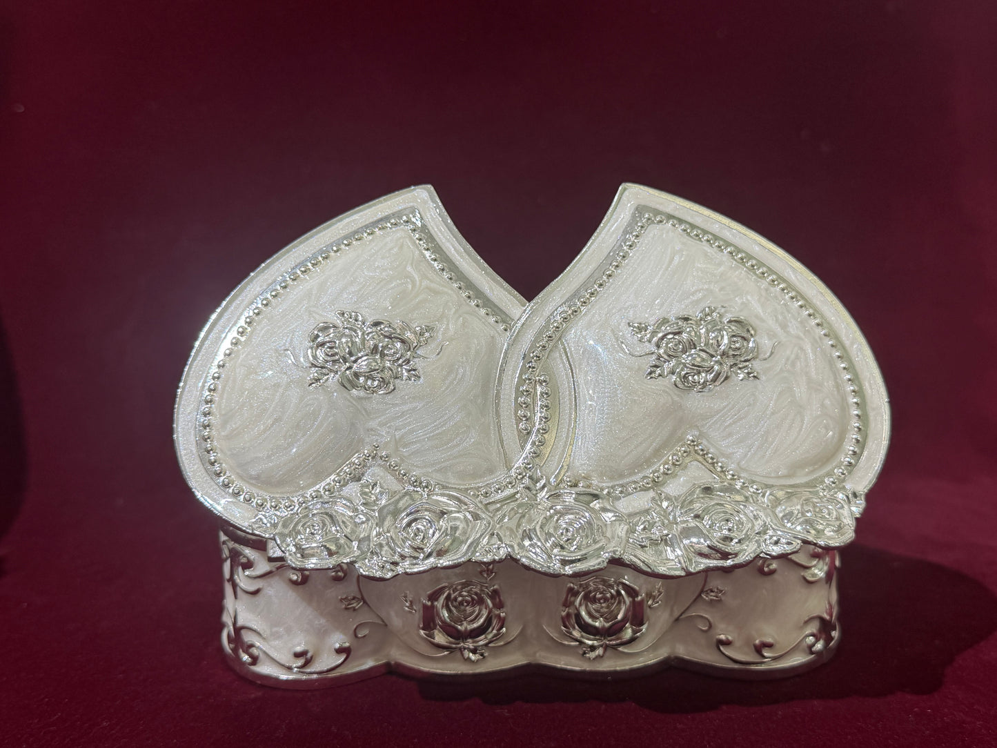 Jewellery Box Heart Shaped - White