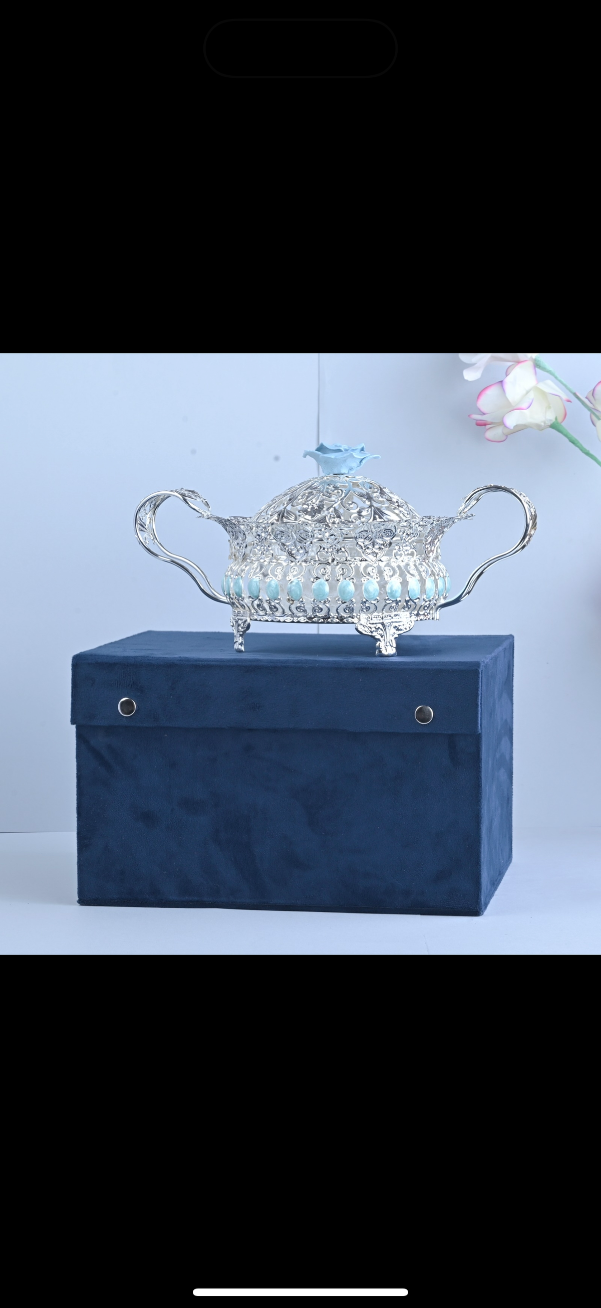 Floral Handled Candy Box