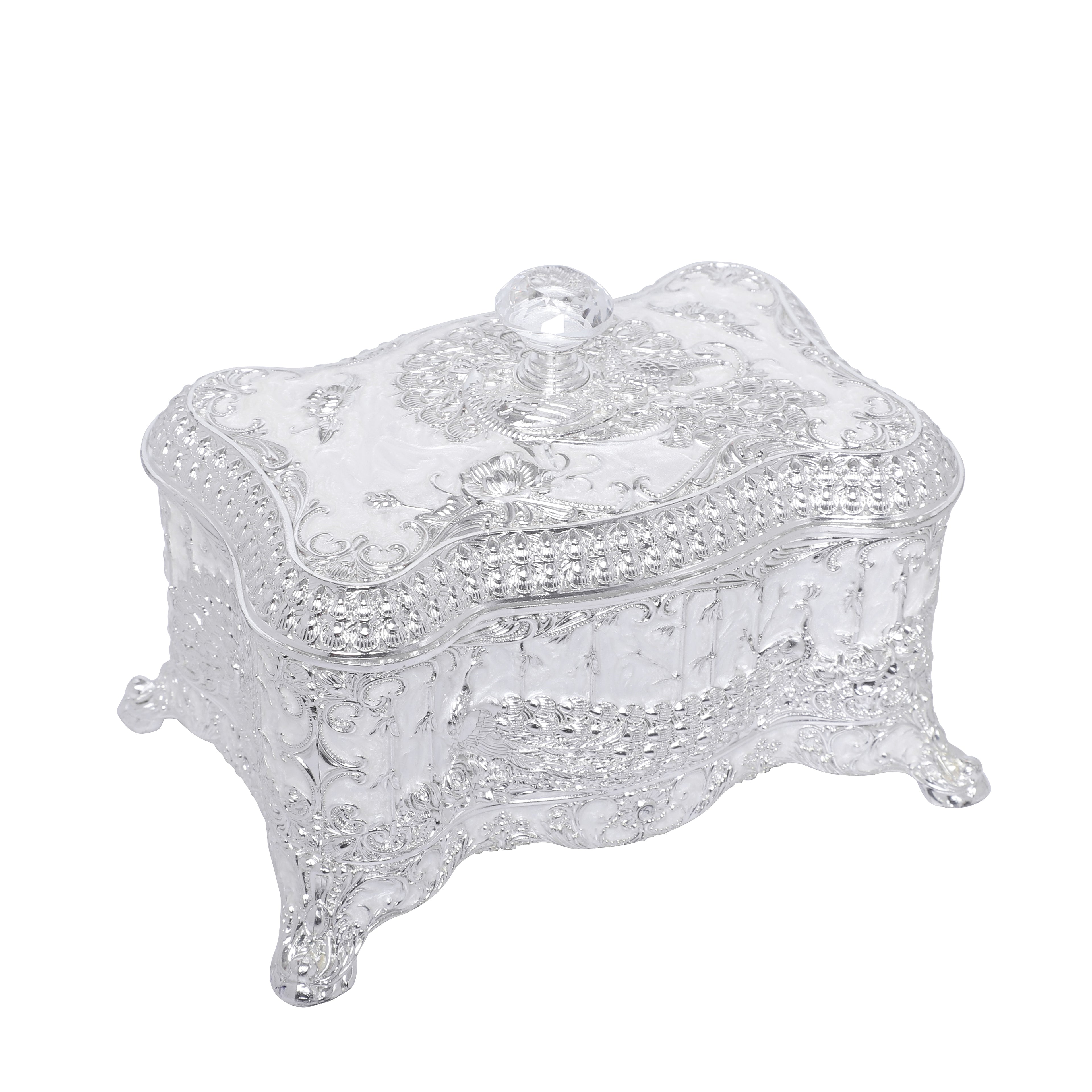 Crystal Nob Dry Fruit Box - White
