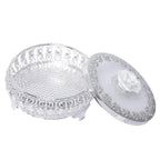 Flower Nob Round Box - White