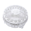 Flower Nob Round Box - White