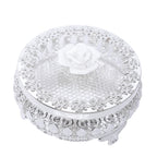 Flower Nob Round Box - White