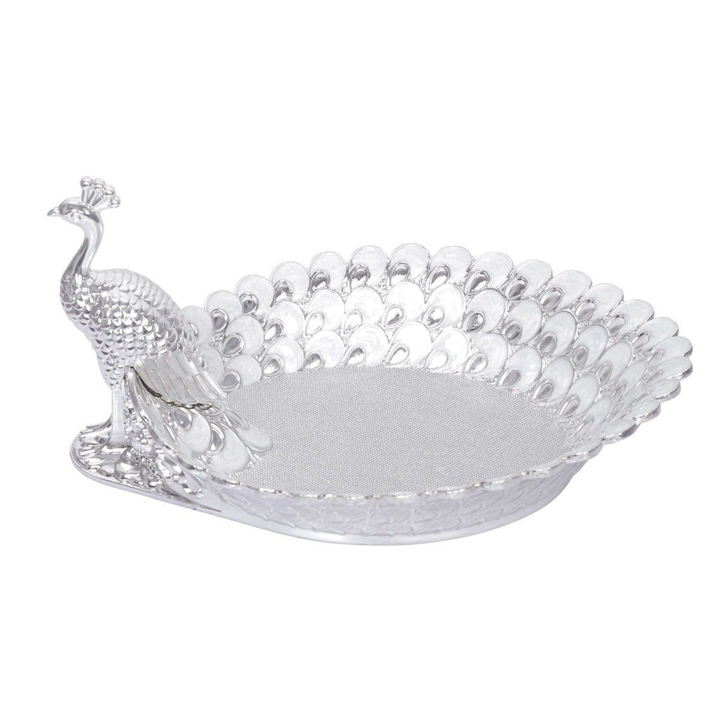 Peacock Platter - White