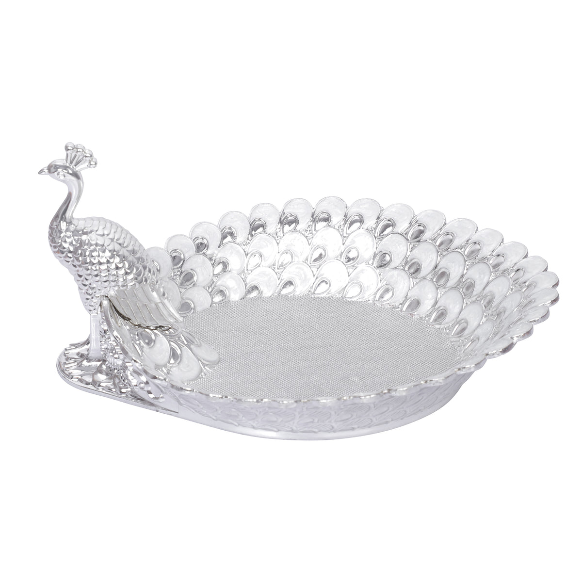 Peacock Platter - White