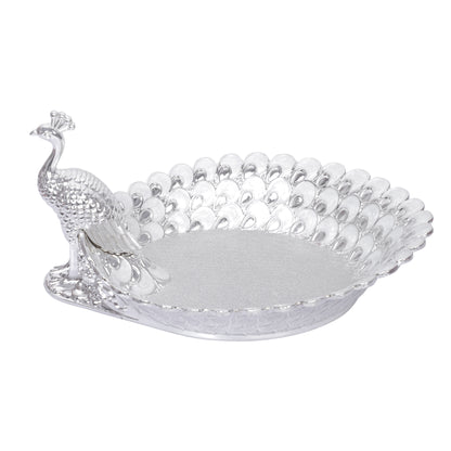 Peacock Platter - White