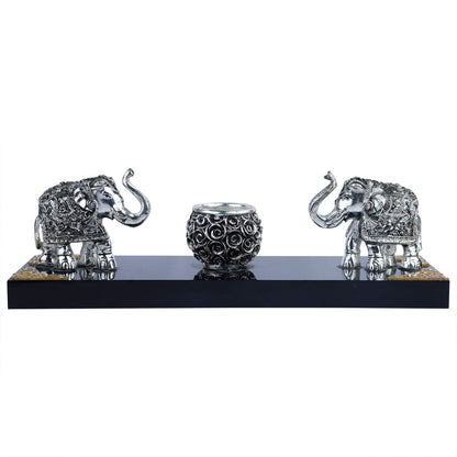 Elephant pair with t light holder