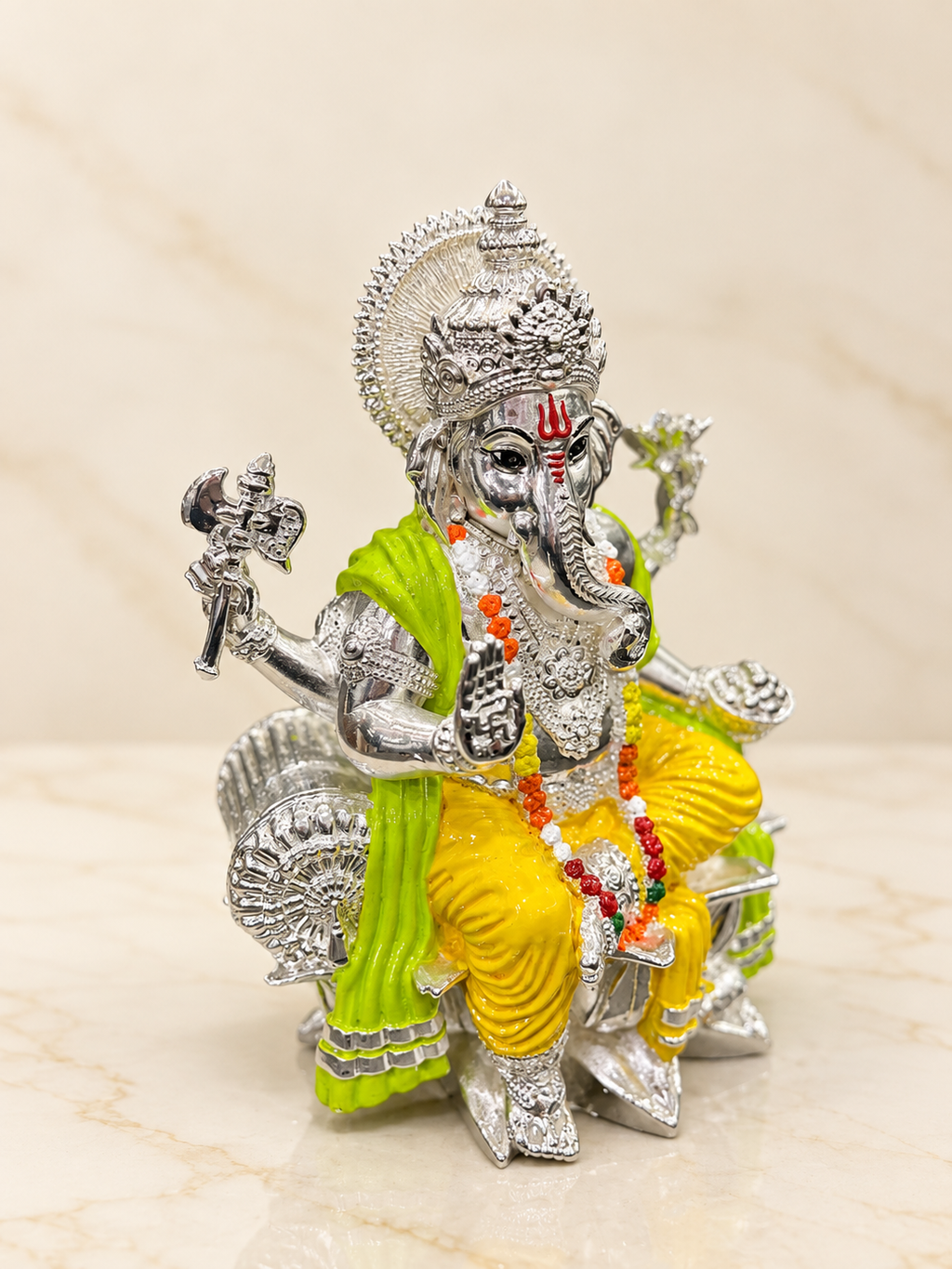 Silver Cladded Ganesh Ji