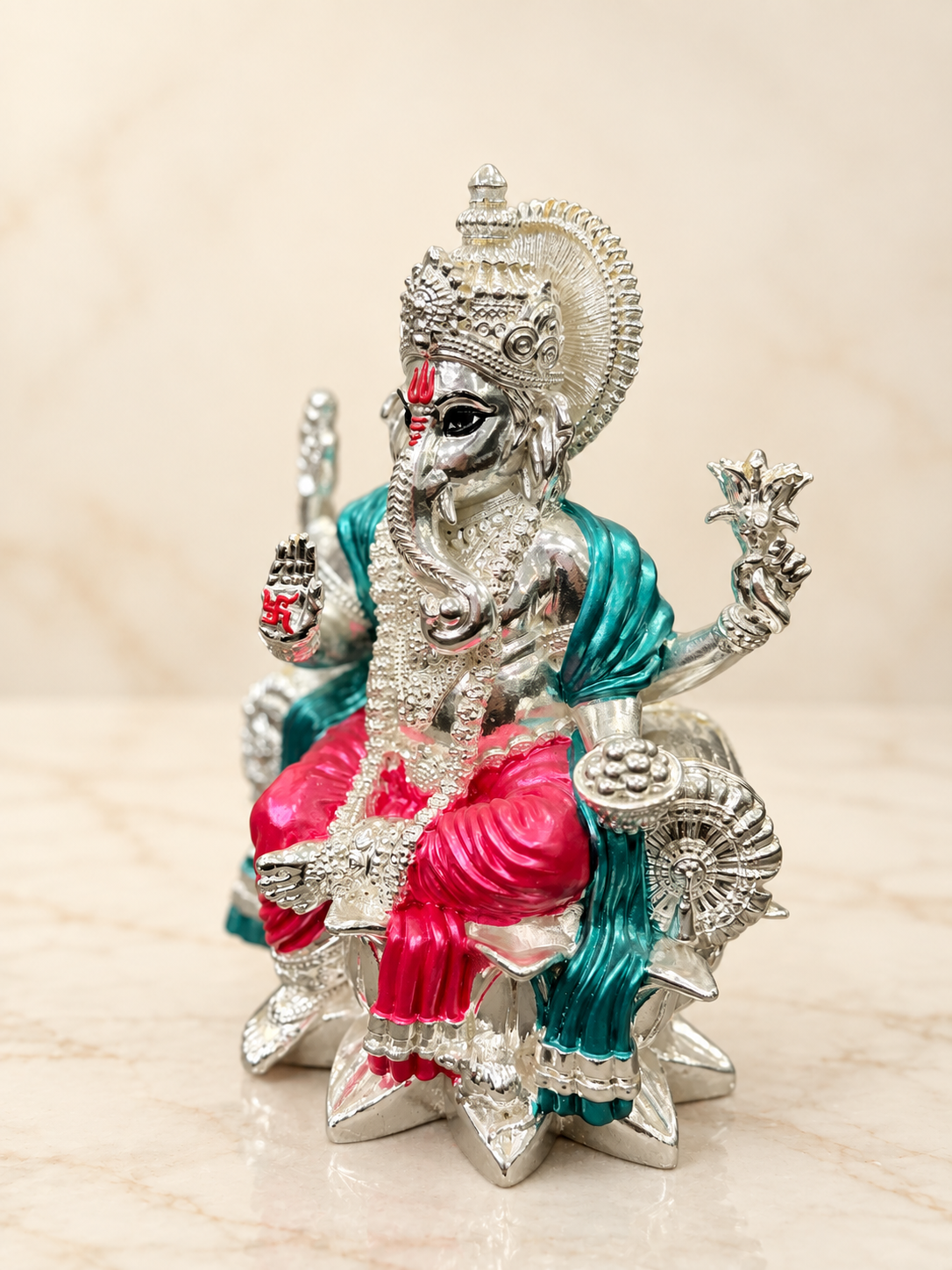 Silver Cladded Ganesh Ji