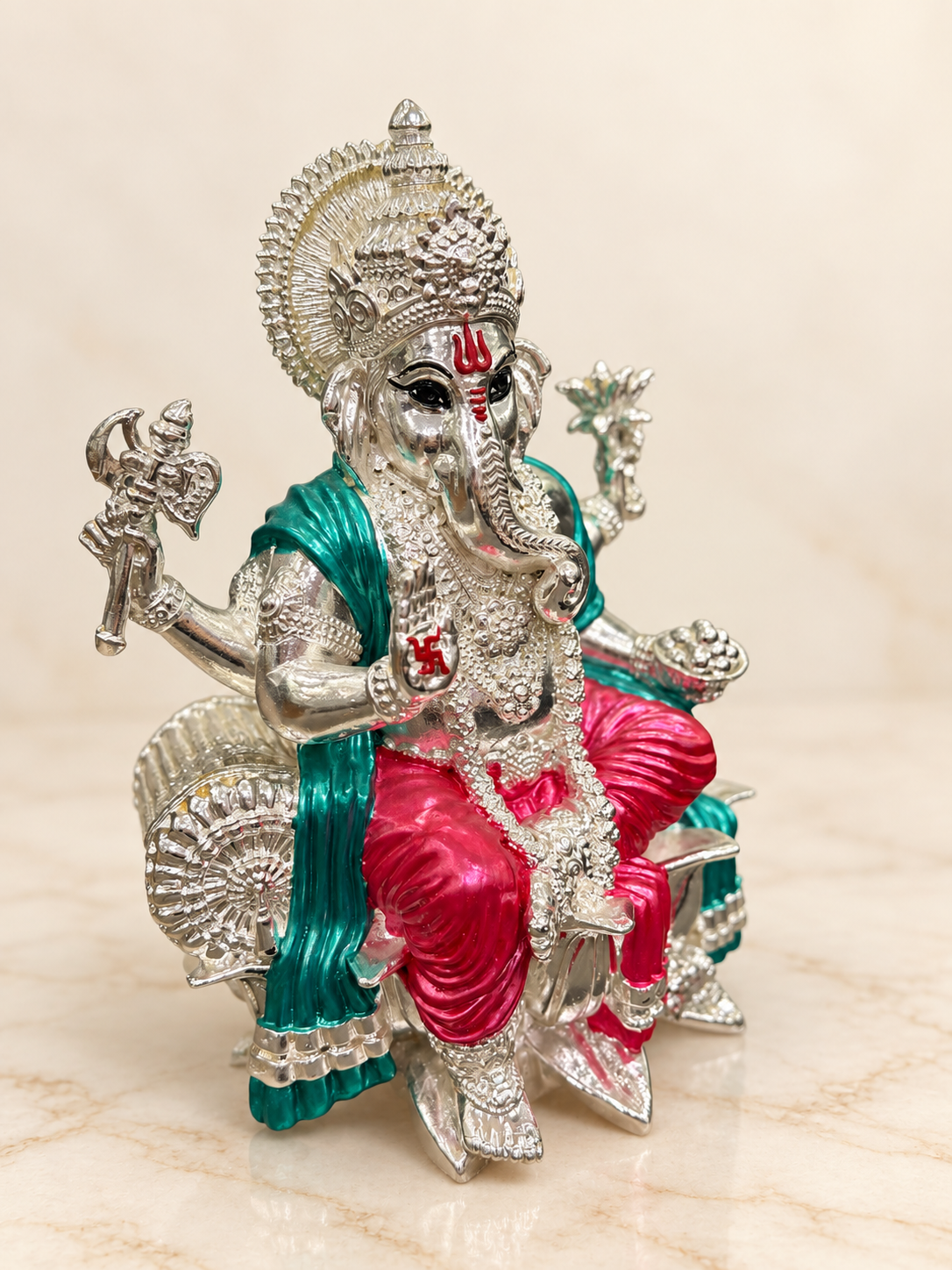 Silver Cladded Ganesh Ji