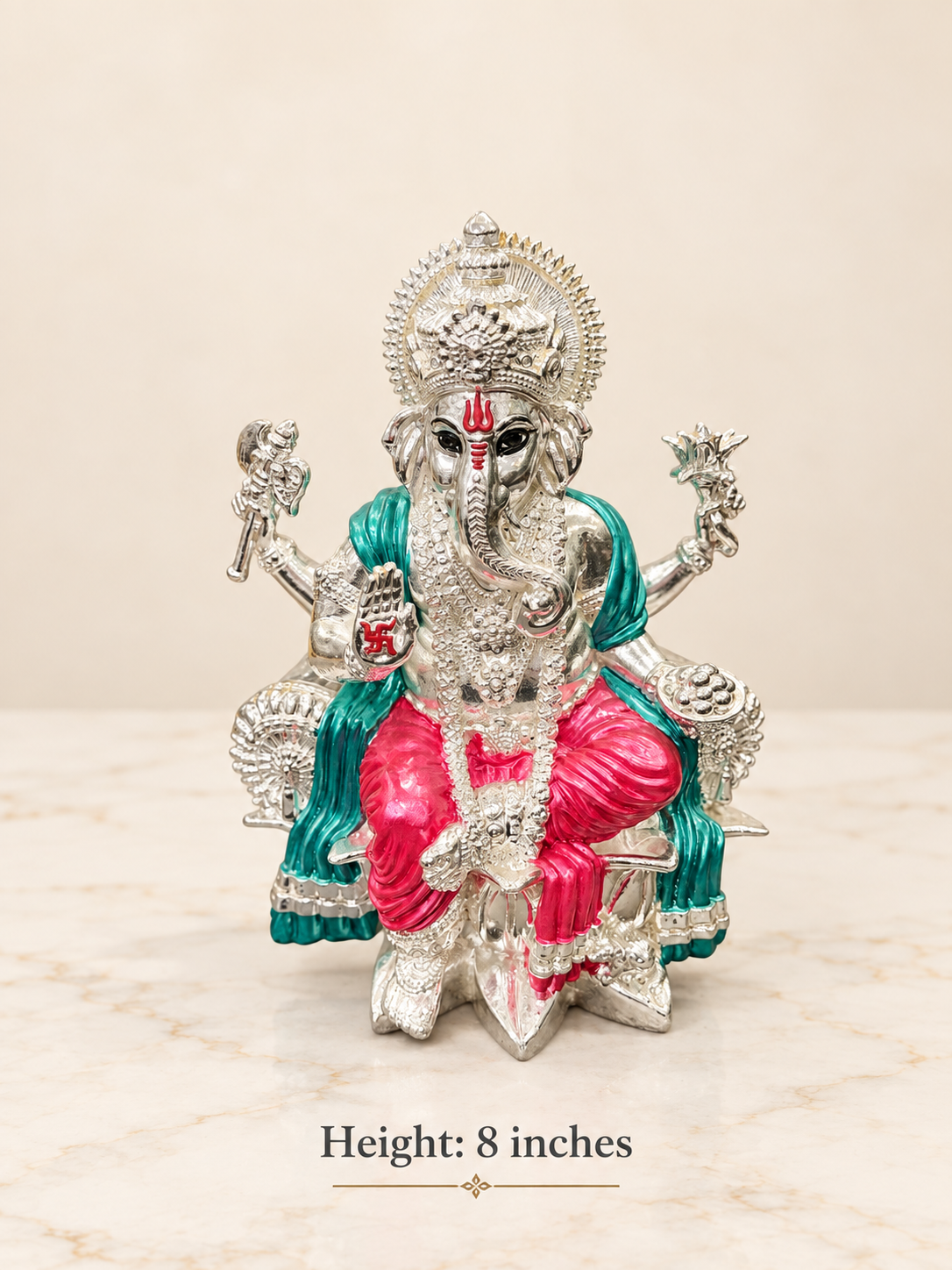 Silver Cladded Ganesh Ji