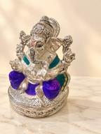 Silver Cladded Ganesh Ji Coloured