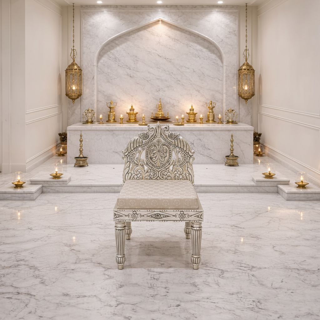 Royal Silver Pooja Seat