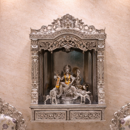 Luxury Silver Pooja Mandir