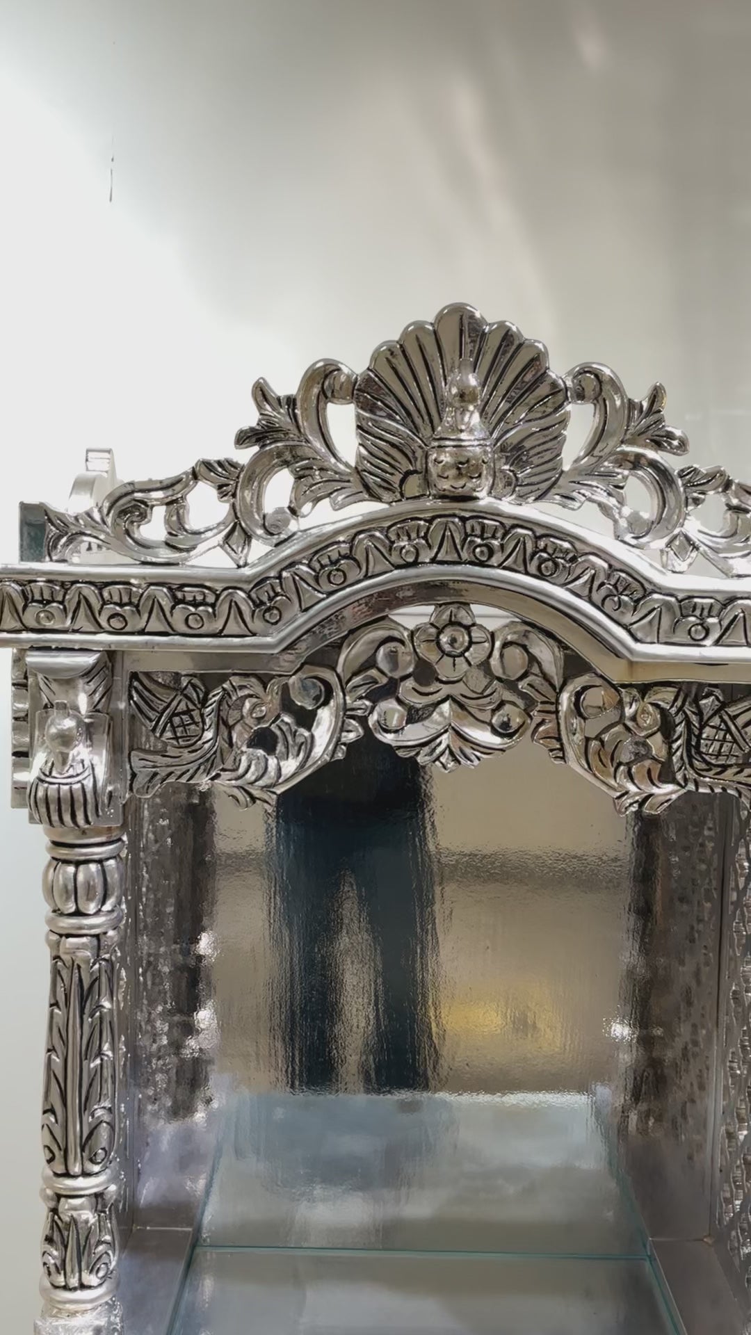 Luxury Silver Pooja Mandir