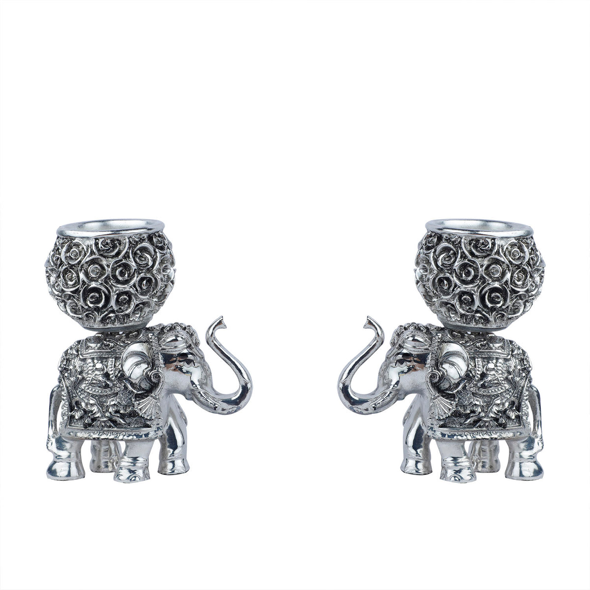 Elephant with t light holder - PAIR