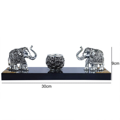 Elephant pair with t light holder