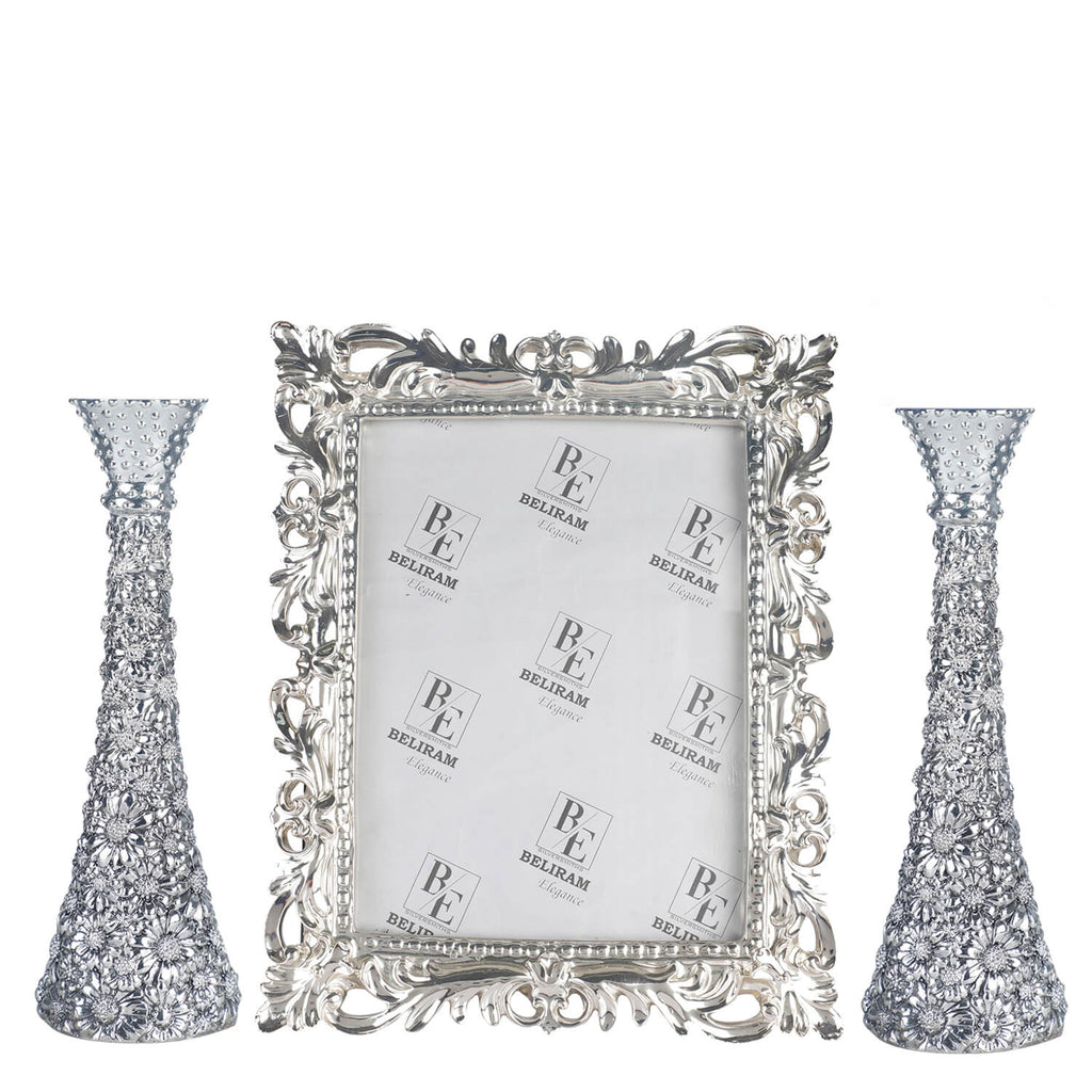Photo frame with candle stand pair