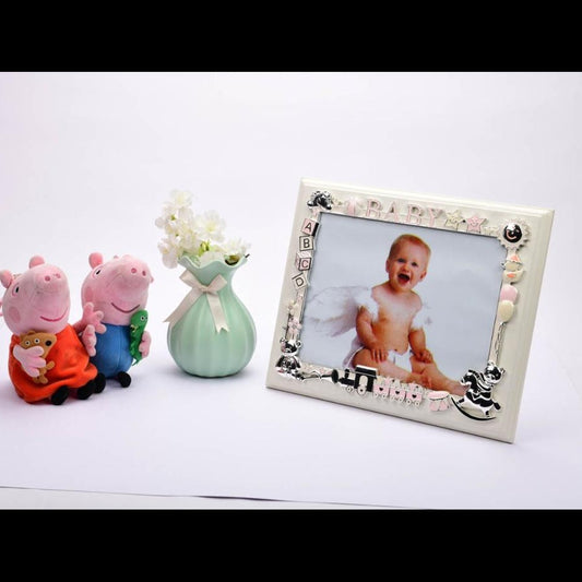 Photo frame with train and baby
