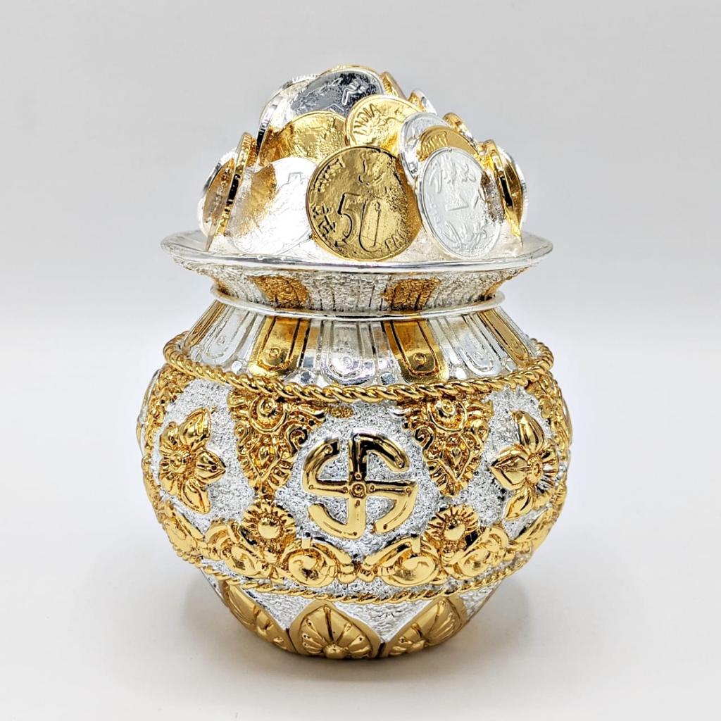 Kalash with coins - Dual tone